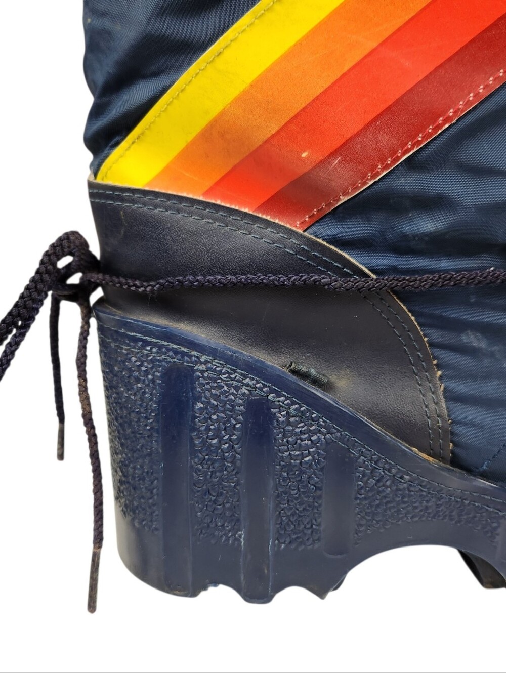 Vintage Rainbow Moon Boots Winter Ski Snow Nylon Mens Size 10 - 11 Size Large - Picture 13 of 15